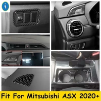air ac vent outlet lights button control gear water cup holder panel cover trim for mitsubishi asx 2020 2021 carbon fiber look