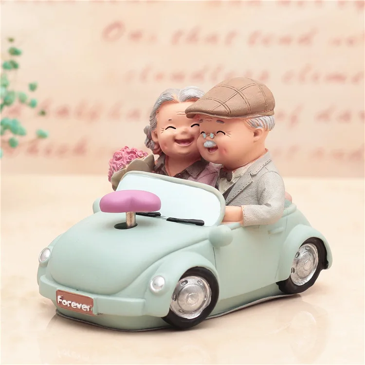 

Witness love couples old man and old lady home resin decoration creative wedding room decoration gifts for elders