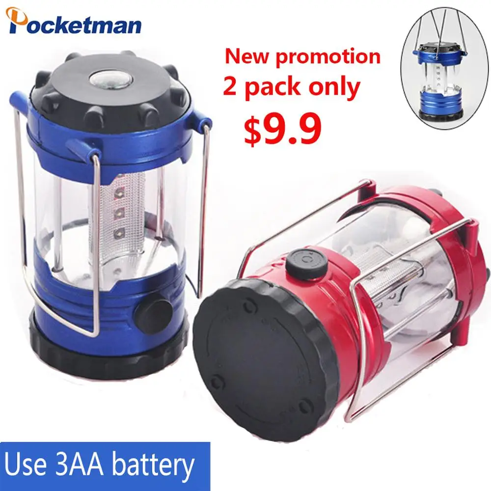 2 шт./упаковка уличные портативные лампы для кемпинга 3 батарейки AA фонарик