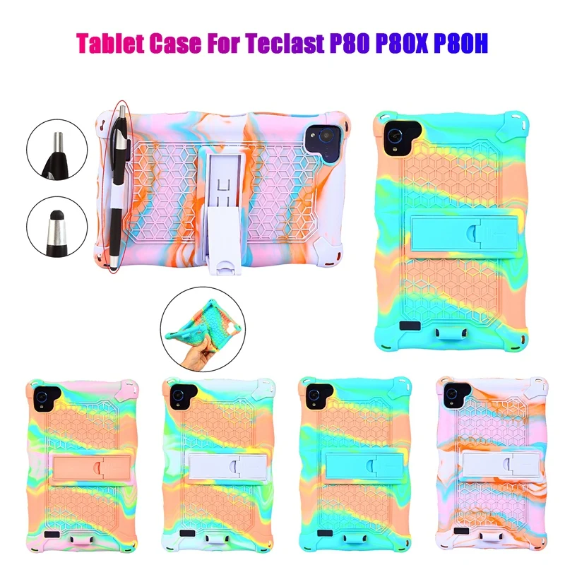 Silicone Case for Teclast P80X P80H P80 8 Inch Tablet Anti-Drop Stand with Pen | Компьютеры и офис
