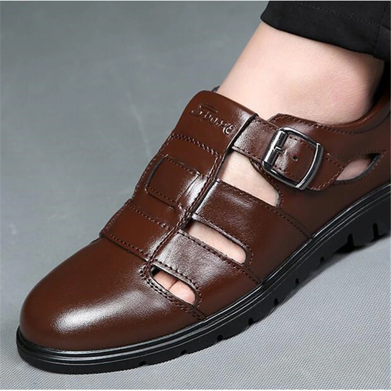 Casual Shoes Men Sandals Leather Real Male Office Mens Summer Fashion Comfortable Sandali Gladiatore Uomo | Обувь