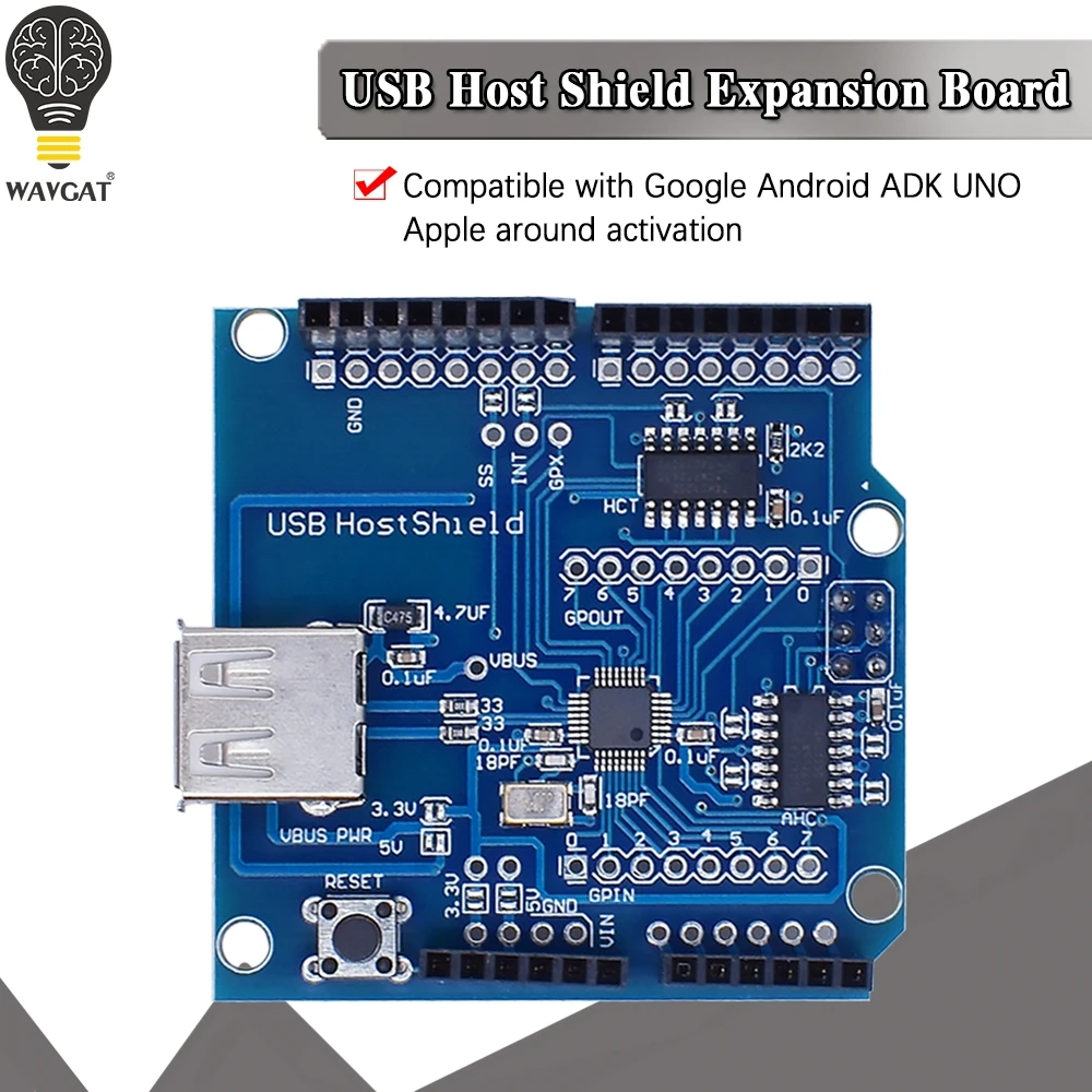 WAVGAT USB Host Shield 2 0 совместимый с arduino для Android ADK поддержка UNO MEGA | Электронные