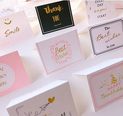 8 компл./лот бумажные конверты с горячим тиснением креативная поздравительная