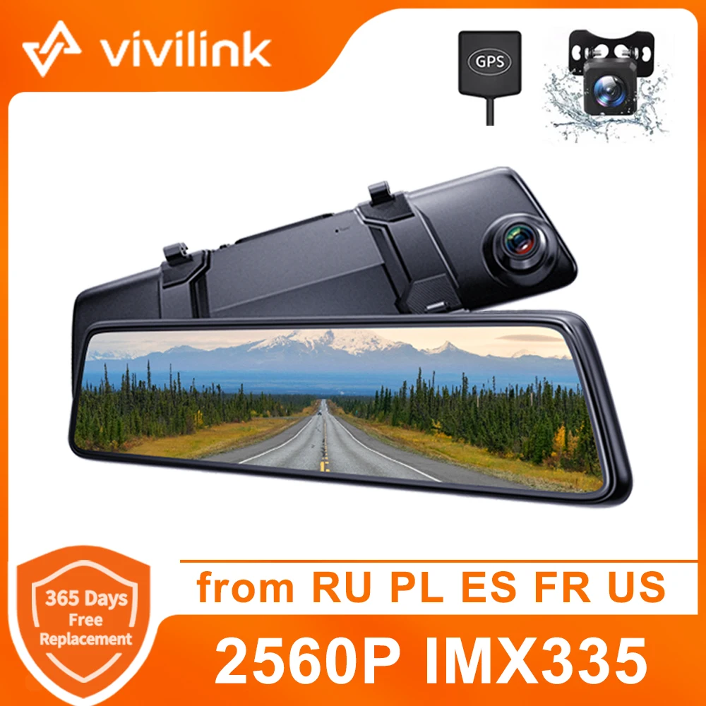 

Vivilink Mirror Dash Cam 2K Vantop HF12MQ 12â€™â€™ Full Touch Screen Car Cam Rear View Camera Video Recorder GPS Night Vision Mirror