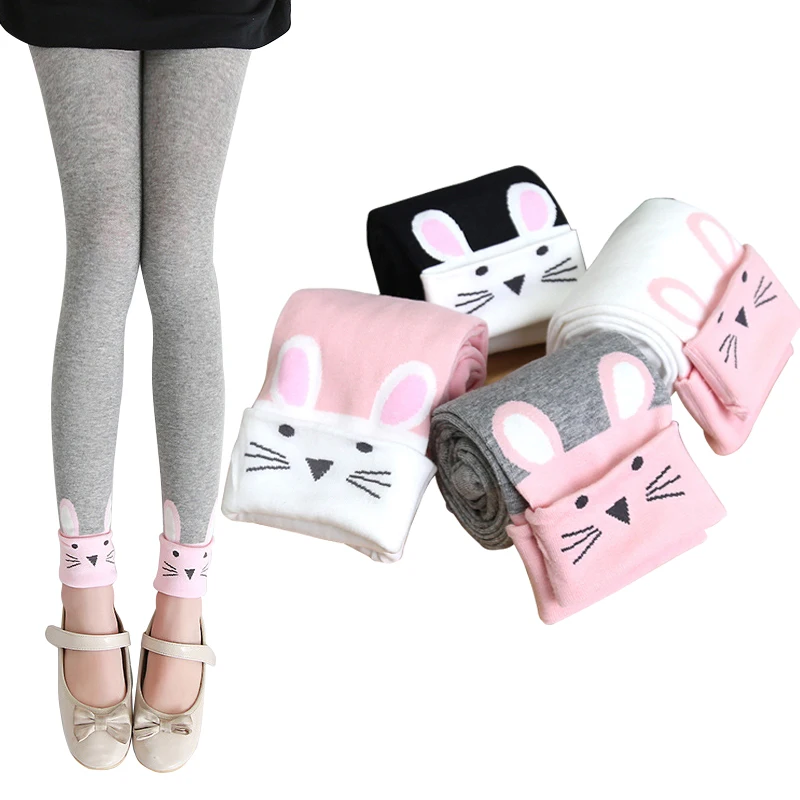 Новые леггинсы с принтом кошек для девочек детские хлопковые на весну осень