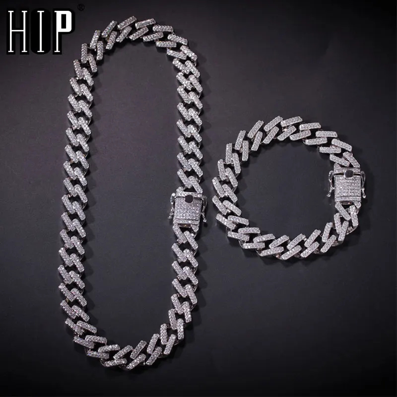 Стразы в стиле хип хоп 14 мм с кубическим цирконием кубинская цепочка побрякушки