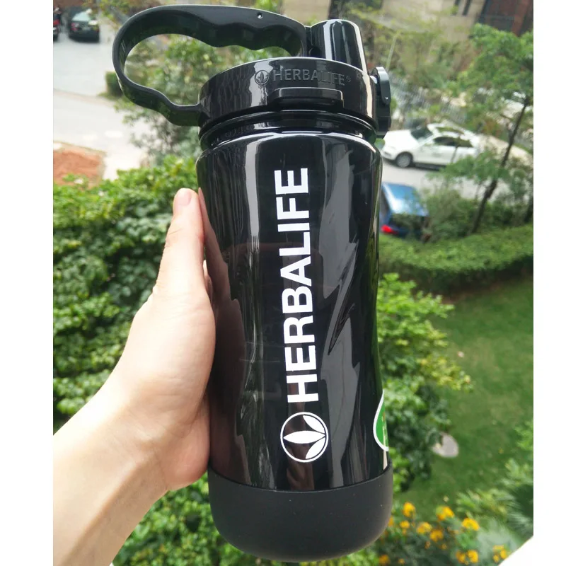 Black2 1000ml Herbalife питание 1000 мл 2000 мл фиолетовый розовый черный синий Портативный Пространство изготовленный на заказ шейкер ремень соломы бутылка для воды - Color: Black2 1000ml