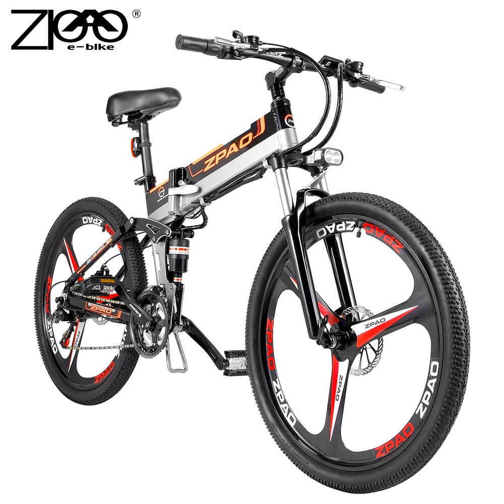 Электрический велосипед ZPAO складной электровелосипед с литиевой батареей 48 В 12 8
