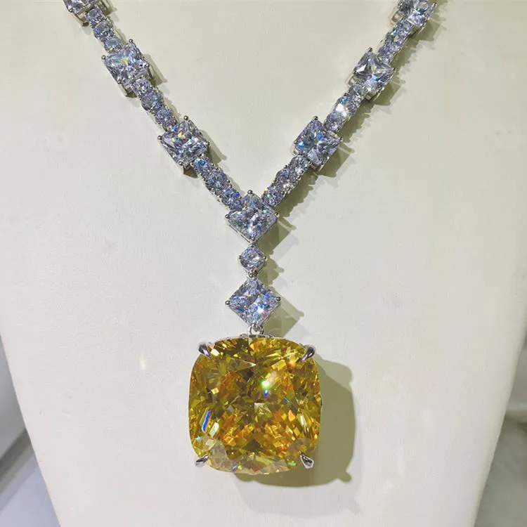 

Designer Fashion 925 Sterling Silver Jewelry 5A Cubic Zirconia Party Necklace
