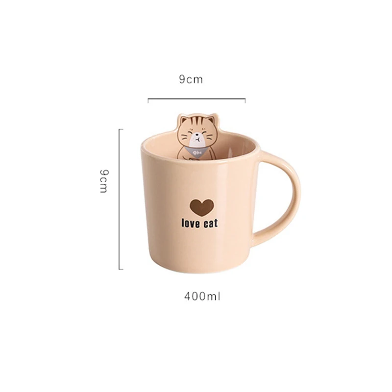 

Cartoon Cat Ceramic Coffee Mugs with Lid and Spoon Heat-resistant Couple Cup Student Breakfast Milk Travel Mug Drinkware Gift