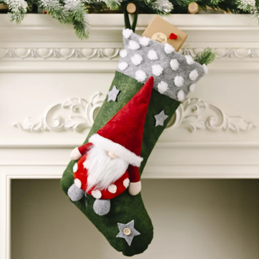 Рождественское украшение лес старый человек овечья шерсть рождественские чулки