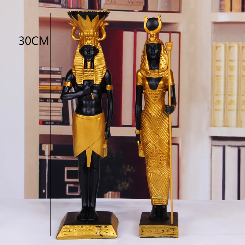 

2 PCS/SET EGYPTIAN LUXURY CRAFTS RESIN DECORATION STATUE RESIN CRAFTS CLEOPATRA ART SCULPTURE HOME DESKTOP DECORATION SOUVENIR