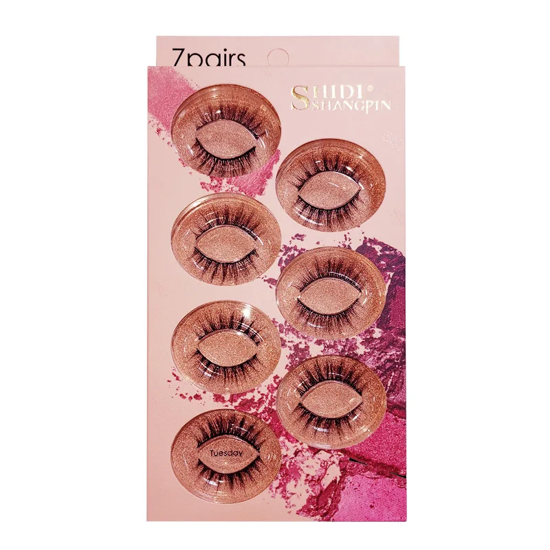 

3D Mink False Eyelashes Natural 7 Pair Suit Dramatic Volume Makeup Extension Silk Make Up Eye Imitation