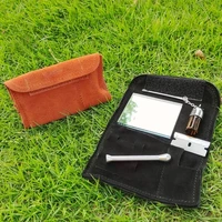 tobacco pouch snuff kit cigarette distribution new leather storage container bag mirror bottle snuff snorting kit for smoking