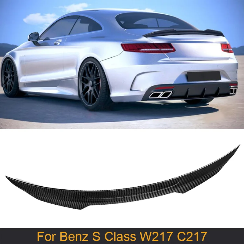 

Задний спойлер для багажника из углеродного волокна для Mercedes-Benz S Class W217 C217 2 Door 2015-2020 спойлер заднего багажника, крыла