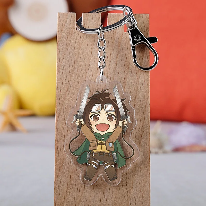 

Attack on Titan Keychain Double Sided Acrylic Key Chain Pendant Anime Accessories Cartoon Key Ring