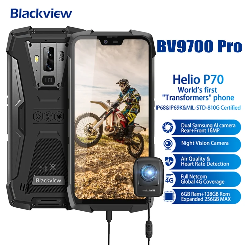Смартфон Blackview BV9700 Pro защищенный 6 + 128 ГБ IP68 Android 9 0|Смартфоны| |