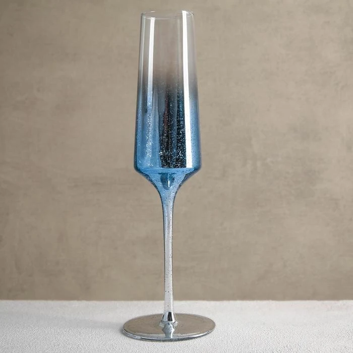 Бокал для шампанского Мерцание 190 мл цвет синий | Дом и сад
