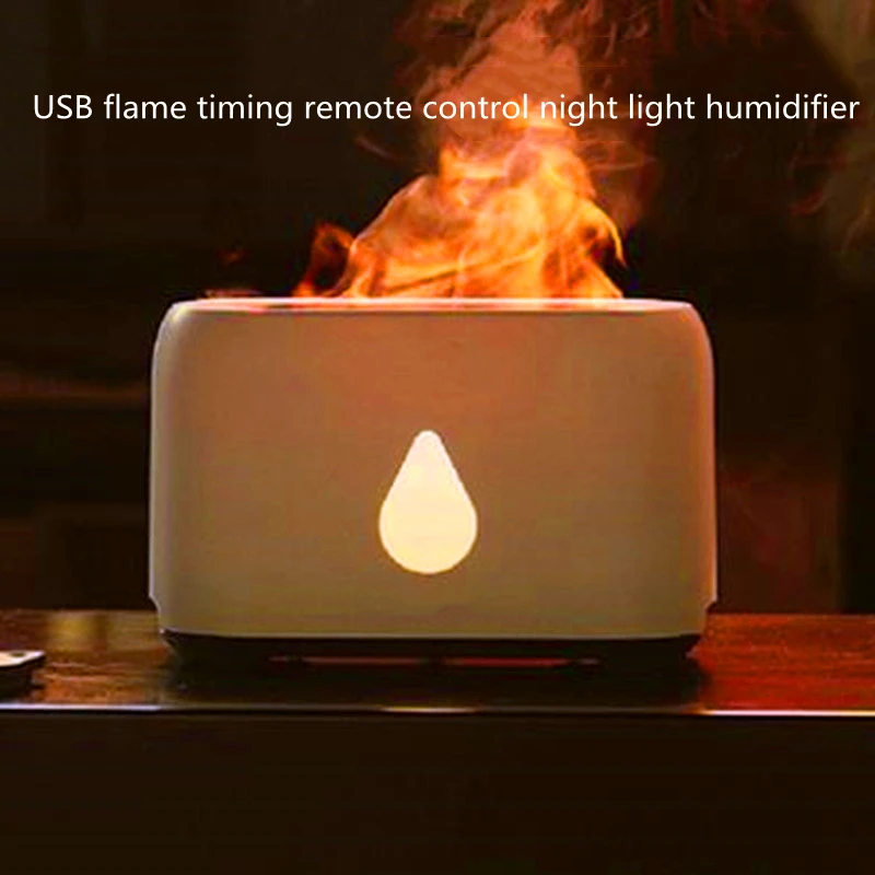 

USB Flame Aromatherapy Atmosphere Table Lamp Bedroom Living Room Car Humidifier Third Gear Timing Remote Control Night Light New