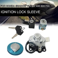 1 set aluminum ignition gas cap helmet steering lock set for honda shadow vlx vt 400 600 750 motorcycle accessories kits parts