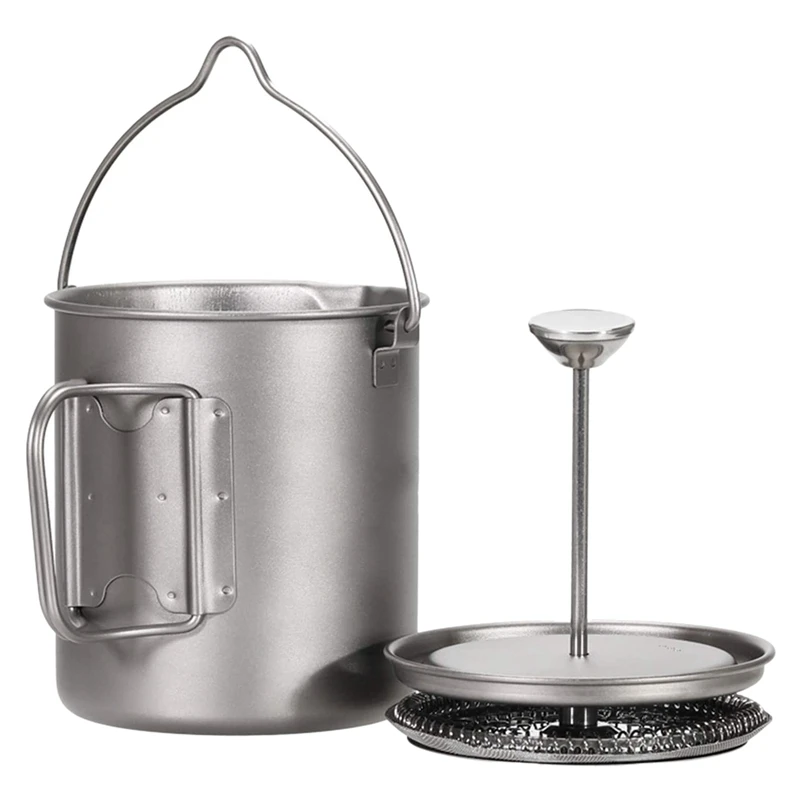 

Titanium Cup 750Ml Camping Coffee Mug French Press Pot Camp Cooking Pot For Outdoor Camping Hiking Picnic Travel
