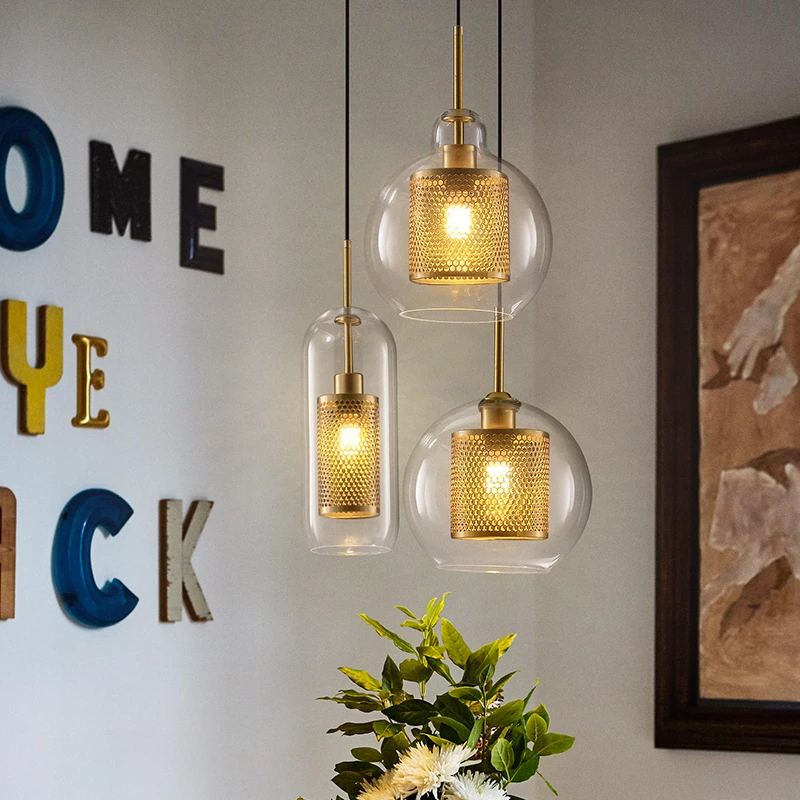 Скандинавский дизайнерский стеклянный подвесной светильник в стиле лофт