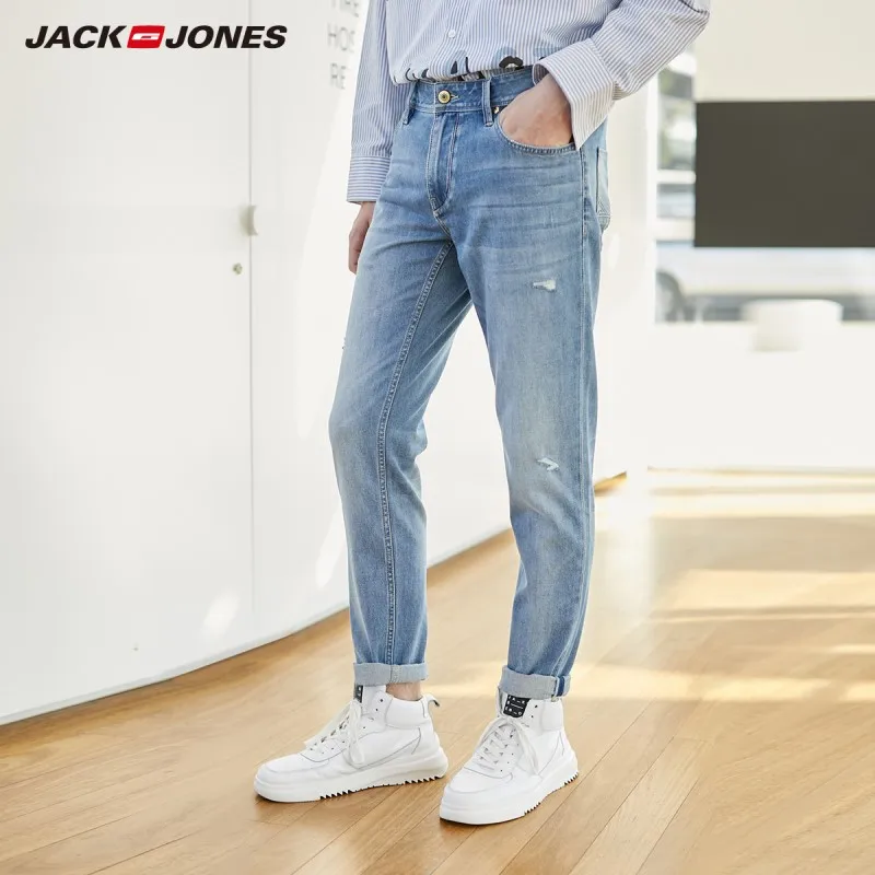 Мужские повседневные облегающие джинсы JackJones Стрейчевые Мужская одежда стиль |