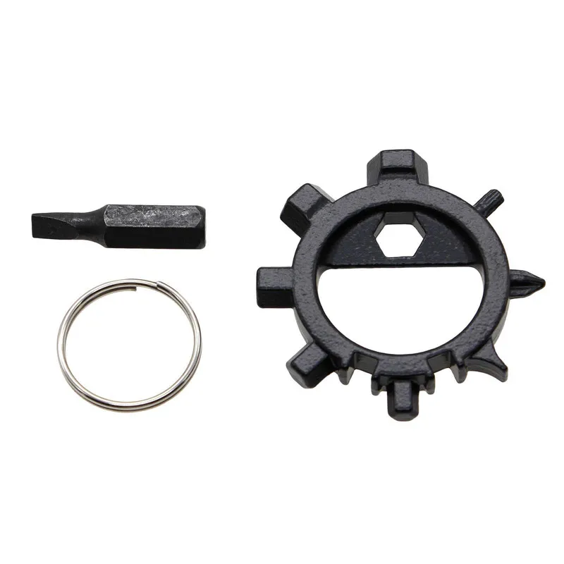 

Multi function stainless steel EDC toos 12 function screwdriver key ring bottle opener bicycle adjust tools