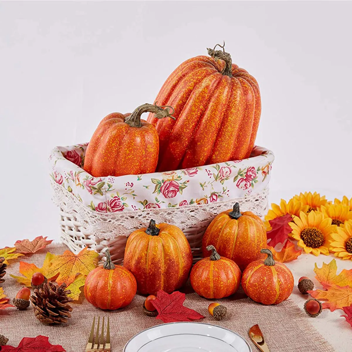 

7pcs Mini Artificial Pumpkin Simulation Fake Vegetable Happy Halloween Decoration For Home Halloween Props Party Decoration