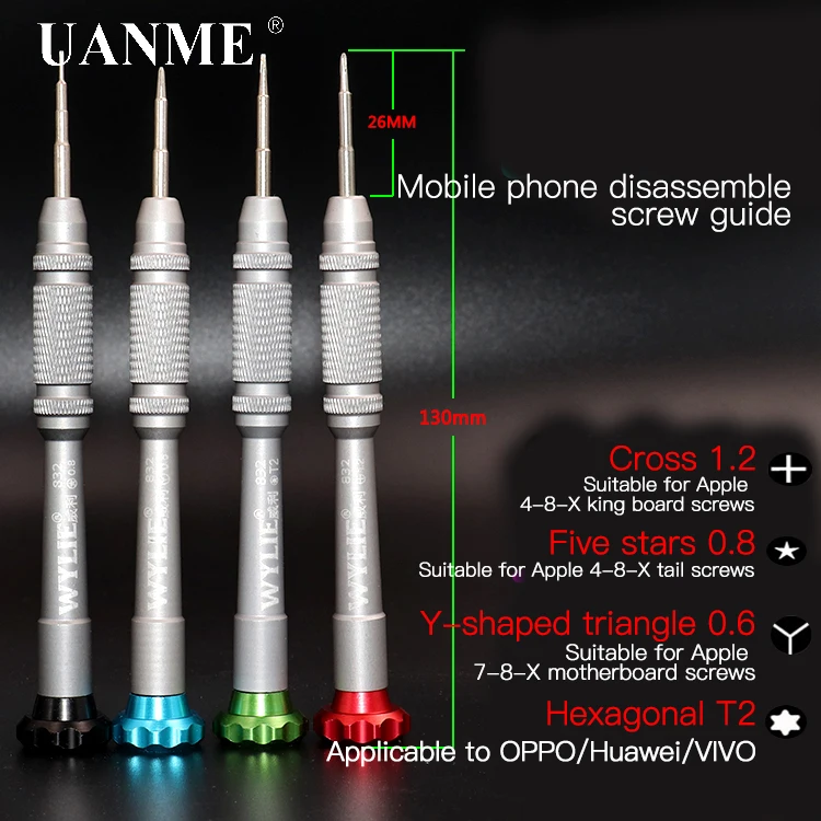 0.6 Y-Type/ T2/ 0.8 Torx/ 1.2 Phillips Precision Screwdriver Special repair tool set for iPhone X repairing |