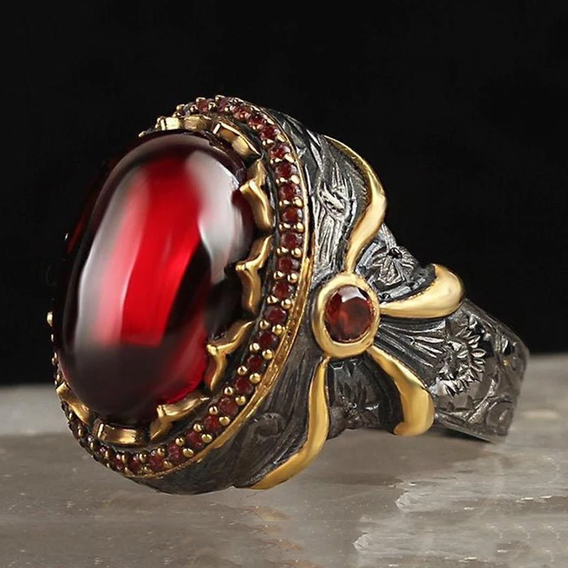 Винтаж панк кольцо Фараон для Для мужчин Этнические украшения руччной работы с