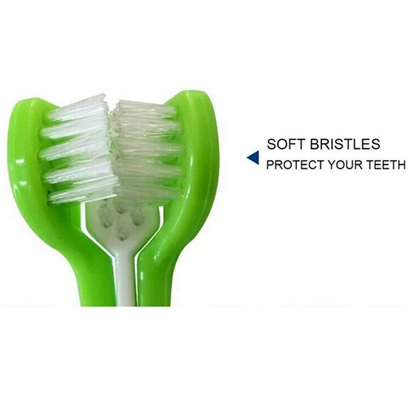 

Dog Toothbrush Puppy Teeth Brush Three Head Tartar Oral Care Tool(2Pcs)
