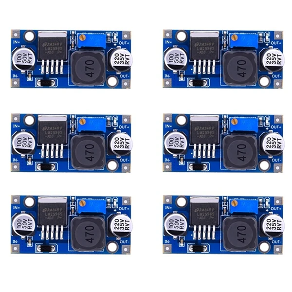 

6 Pack LM2596 DC to DC Buck Converter 3.0-40V to 1.5-35V Power Supply Step Down Module (6 Pack)