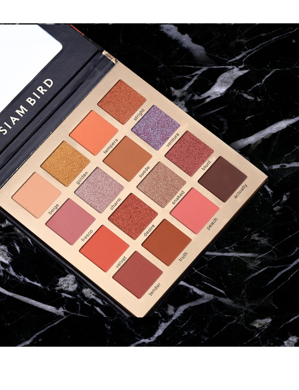 Siambird Professional Eyeshadow Pallete Glitter Eye Shadow Palette Matte Shiny Red Peach Shadows With Sparkles Makeup Pigment