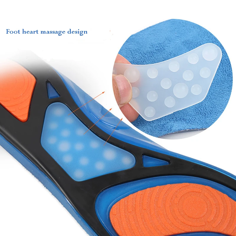 Стельки для спортивной обуви мужчин и женщин массажные замшевые вставки