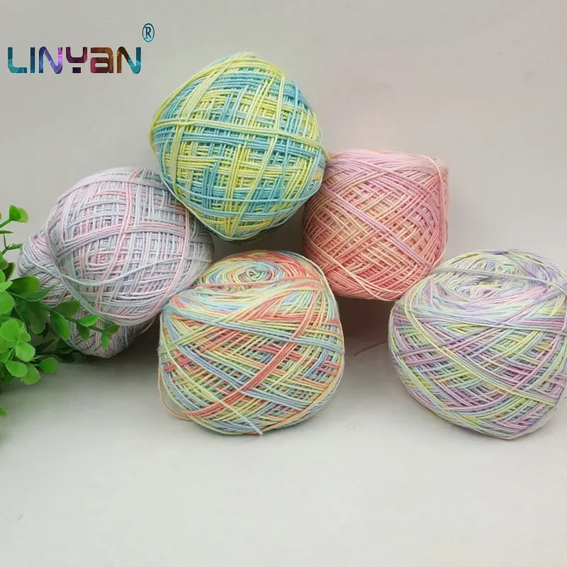 Мягкая пряжа из чистого хлопка 100 г в цвете натуральная яркость для вязальных