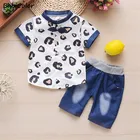 Детские летние комплекты одежды для маленьких мальчиков хлопковая футболка для новорожденных топы + шорты, комплект из 2 предметов, спортивный костюм комплект одежды для малышей