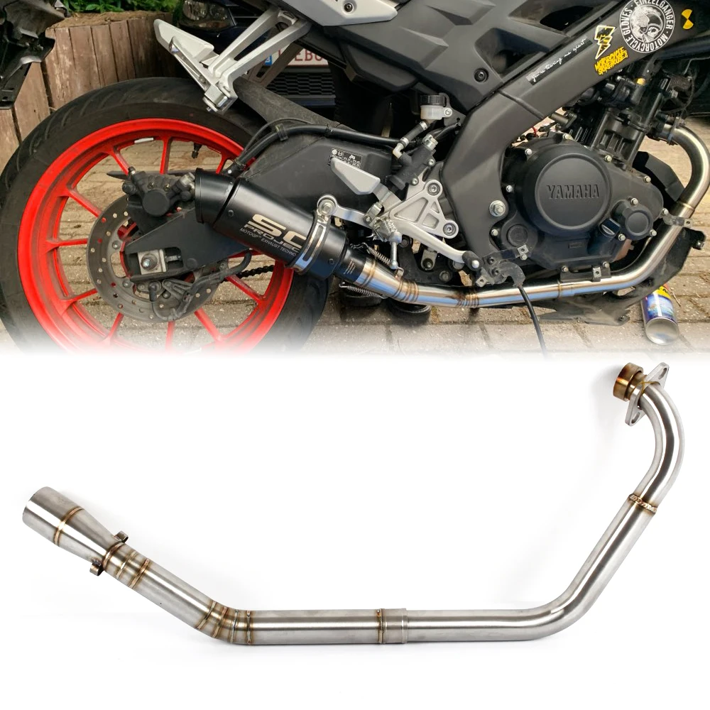 

Мотоциклетная полностью Модифицированная Соединительная труба средней длины без выхлопной трубы для Yamaha YZF R15 MT-15 MT 125 2008-2017