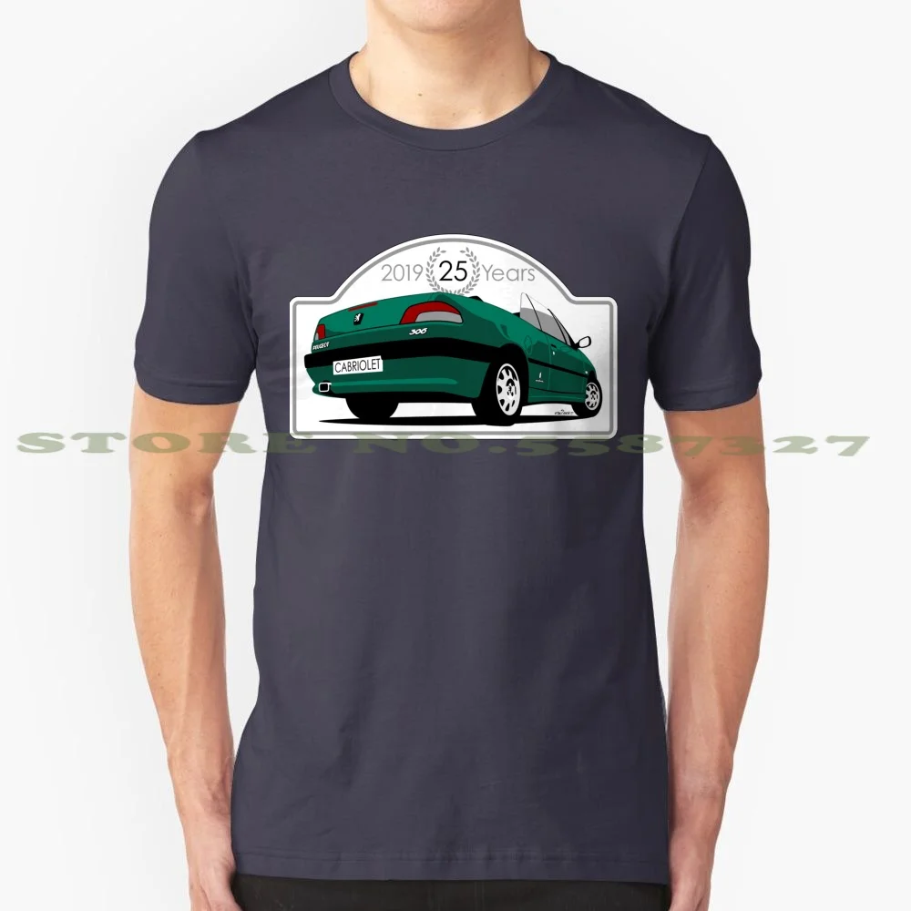 Модная винтажная зеленая футболка для кабриолета Peugeot 306 мопса французский |