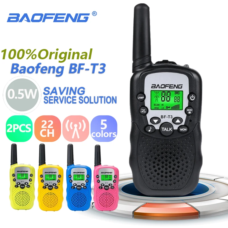 

2pcs Baofeng Bf-t3 Mini Walkie Talkie 0.5W PMR446 FRS Two Way Radio Amador T3 Hf Transceiver Vox Kids Toy Gift Ham Radio Station