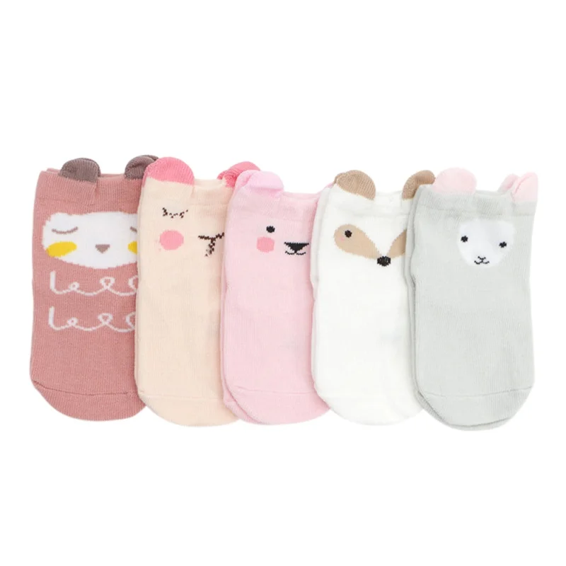 

5 Pair Cotton Socks Baby Girl Boy Kids Warm Socks Cute Cartoon Printed Soft