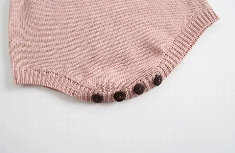 

Embroidered Baby Girl Romper 2020 Spring Knitted Long Sleeve Princess Bodysuit Free Hat Baby Clothes 0-3T E8312