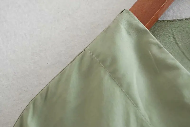 Дропшиппинг осень нерегулярные ropa mujer Винтаж оборками Зеленый Хлопок Женское
