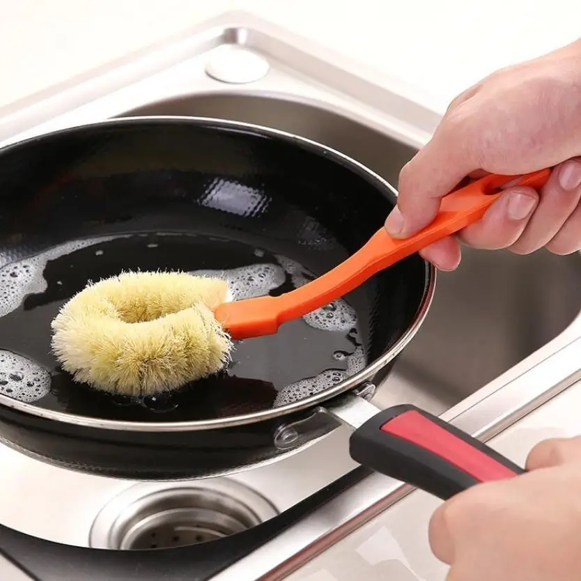 

Pot Cleaning Tool Oil-Free Wok Brush Wok Brush Sub Steel Wire Ball Dishwashing Cloth Coconut Palm Wok Brush Dishwashing