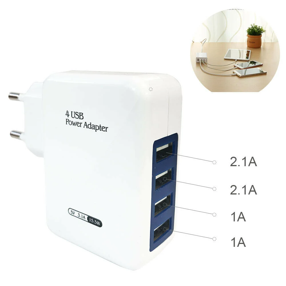 

For Quick Charge 3.0 Chargeur Secteur USB Rapide 4 Ports Adaptateur Mural Universel