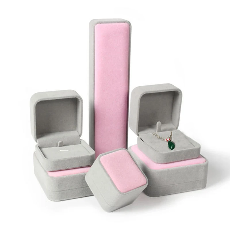 Elegant Wedding Ring Display Box Velvet Earrings Bracelet Gift Packaging Portable Pendant Necklace Storage Case Wholesale | Украшения и