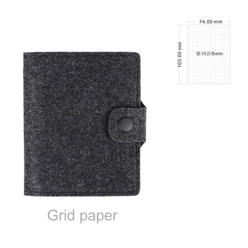 Black grid Ноутбук небольшого размера блокнот для заметок шерстяной войлок блокнот для заметок канцелярские принадлежности подарок путешественник журнал канцелярские принадлежности, чтобы сделать список Tear контрольный лист блокнот для заметок - Цвет: Black grid