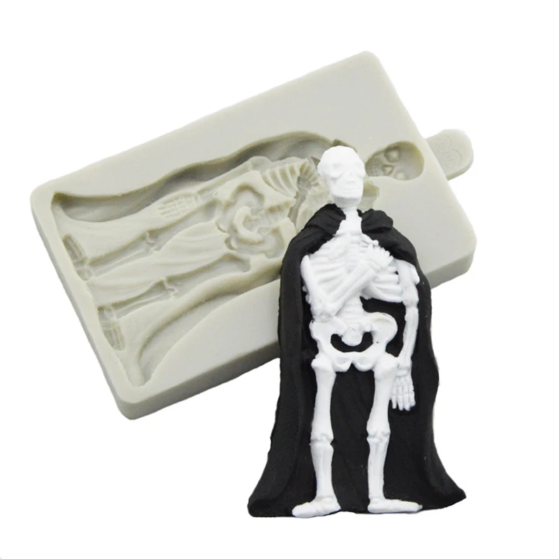 SHENHONG Halloween Fondant Cake Mold Gum Paste Sugar Craft Chocolate Skeleton Ghosts Pumpkin Demon Clown Pattern Silicone Mould | Дом и сад