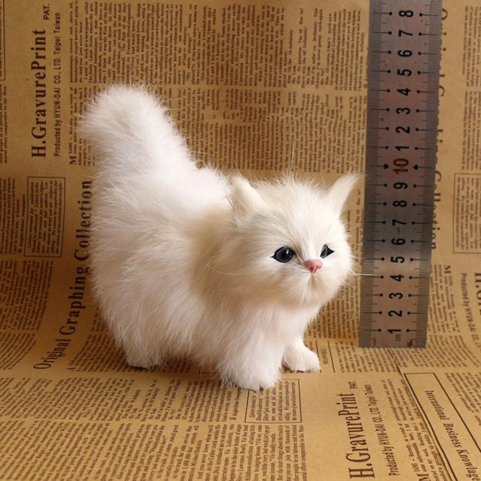 

Imitation cat toy plush toy imitation animal model children gift plush doll poke music toy gift unfinished product L4