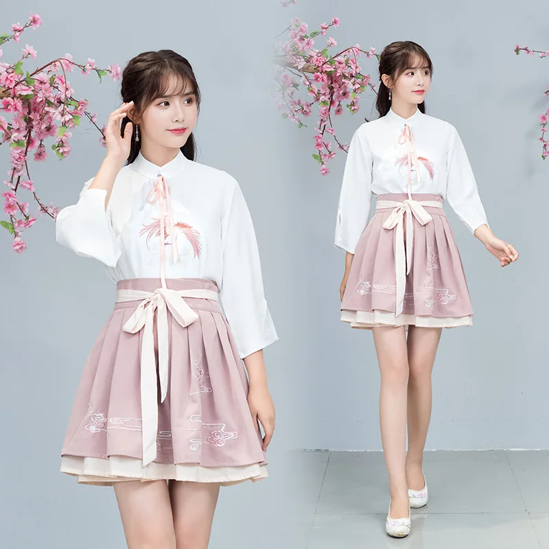 

Костюм ханьфу для классических танцев с вышивкой, Женский праздничный наряд, сказочное платье, традиционная одежда для выступлений на сцен...